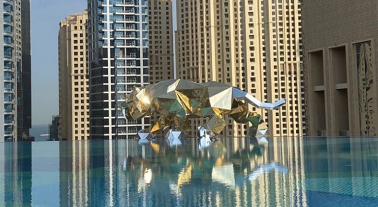 Sculptor Idriss B’s Statues Were Helicoptered Through Dubai Yesterday
